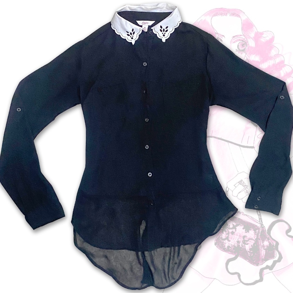 Candie's Peter Pan Collar Button Up